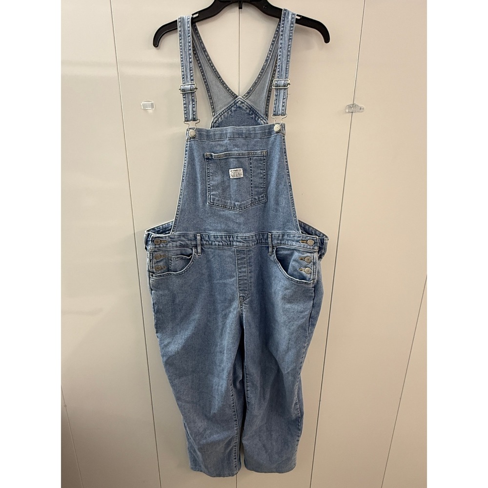 Levis Strauss & Co Denim Bib Overalls Light Wash Two Horse Brand Blue